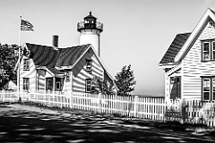 West Chop Lighthouse with Two Keeper Houses -BW